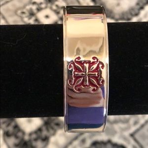 Rustic Cuff Silver with Red